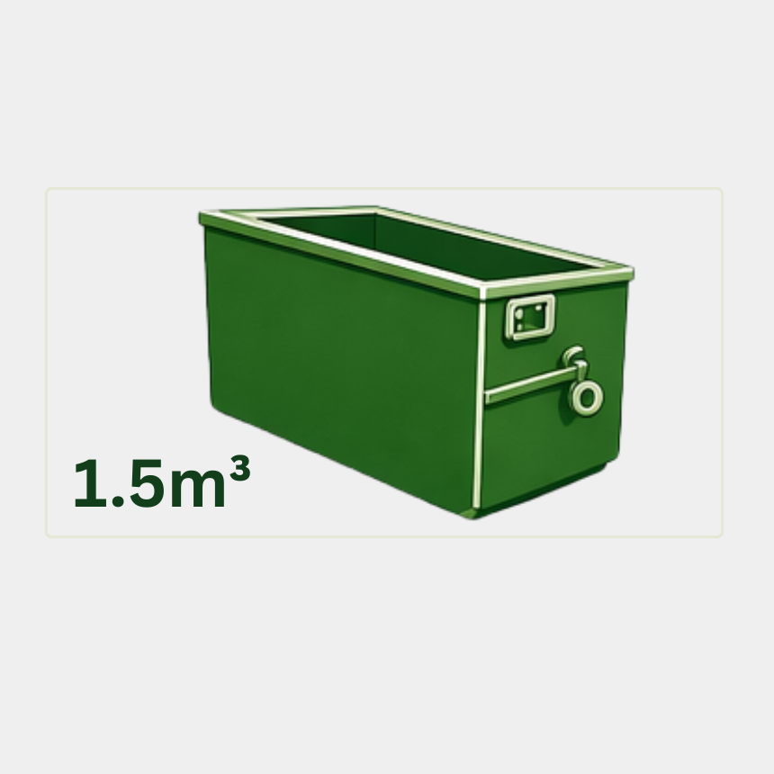 1.5 cubic metre skip bin hire from $250