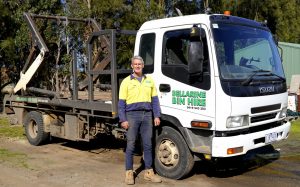 Craig with Skip Bin Hire Truck in drysdale, manerim, wallington and queenscliff